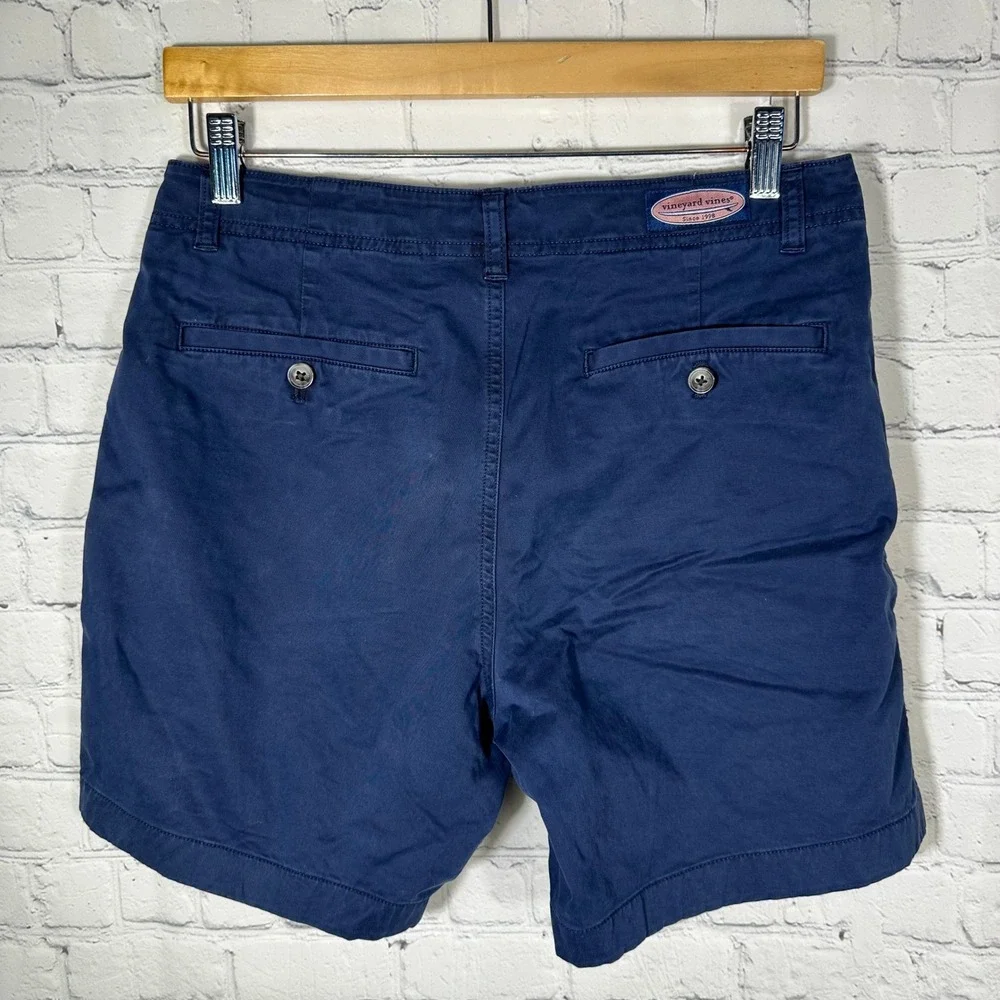 Vineyard Vines Island‎ Short Navy Blue Mens 30 Chino Cotton Stretch Flat Front